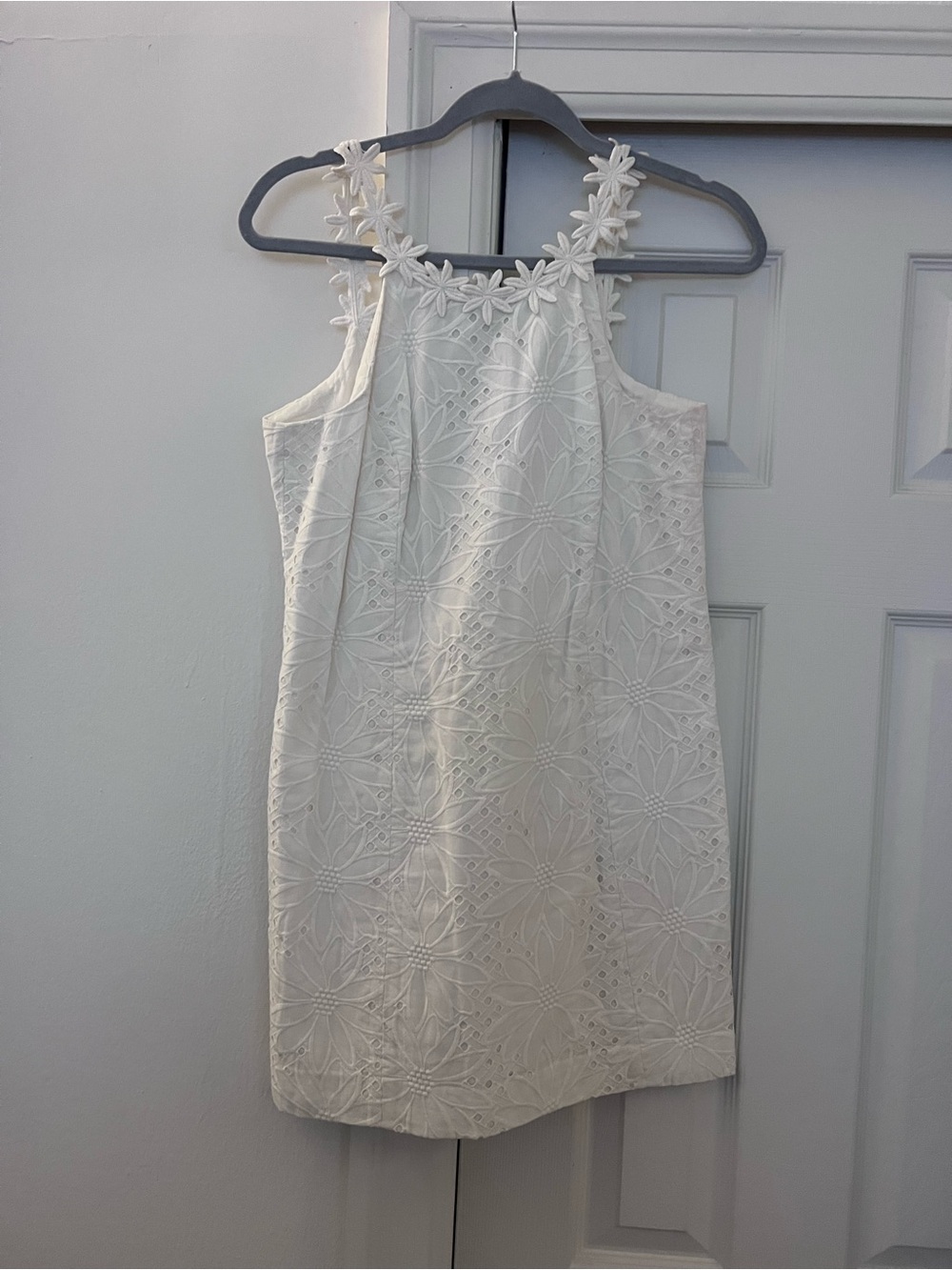 Lilly Pulitzer White Floral Eyelet Halter Mini Dress